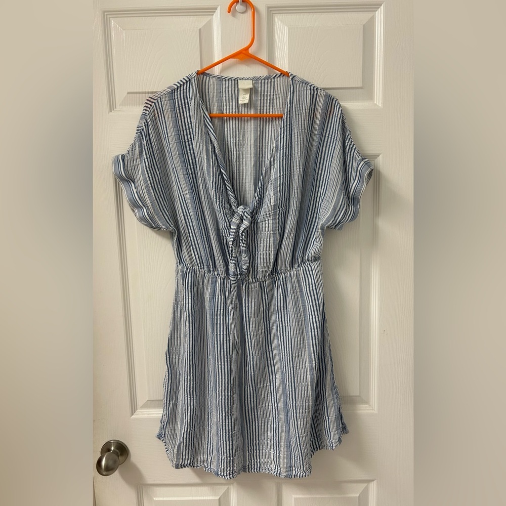 H&M Striped Blue and White Dress SZ 6